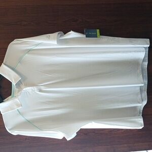 ***NWT - Tek Gear Womens White Golf Polo With Blue Accents 3X